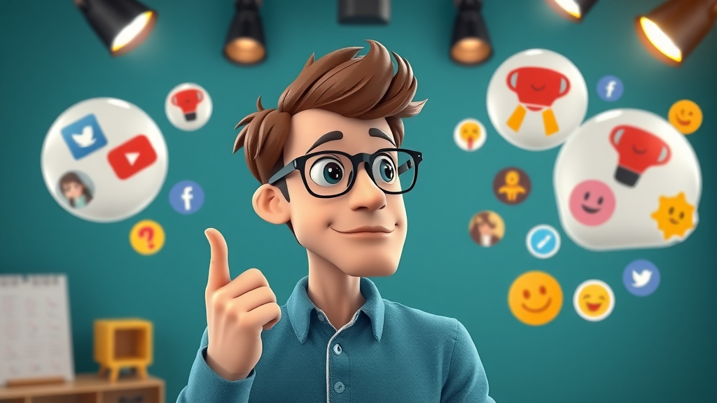 digital marketer debunking myths about content marketing trends using social media, AI, creativity icons
