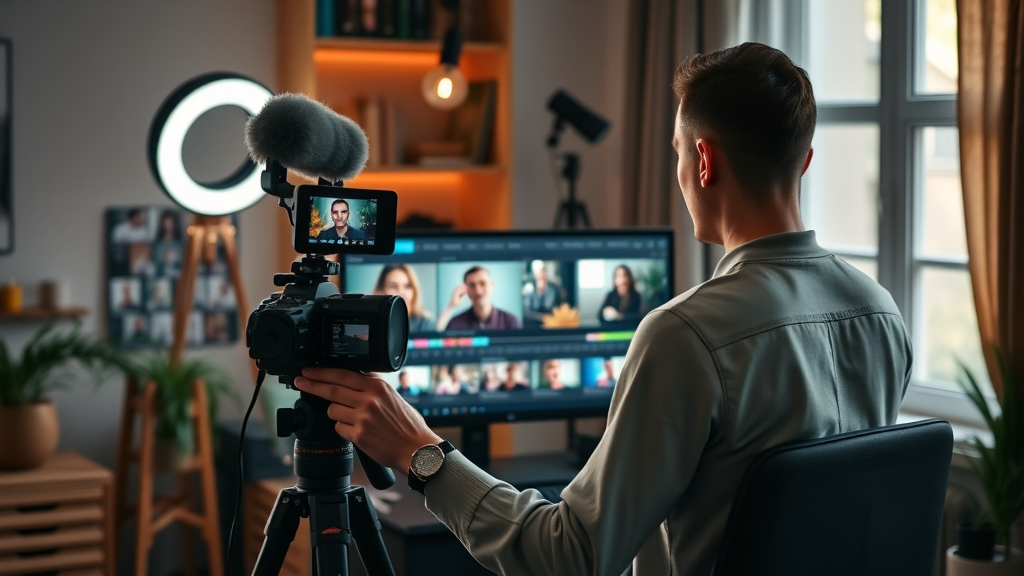 video content tools content marketing video editing marketer dual monitors