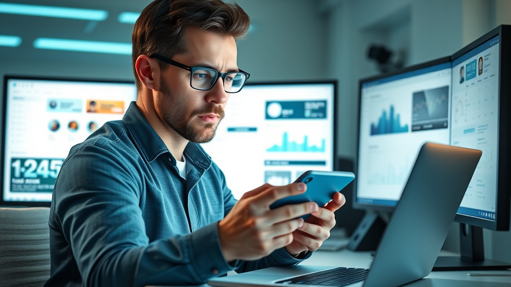 digital marketer using top tools for social media content creation