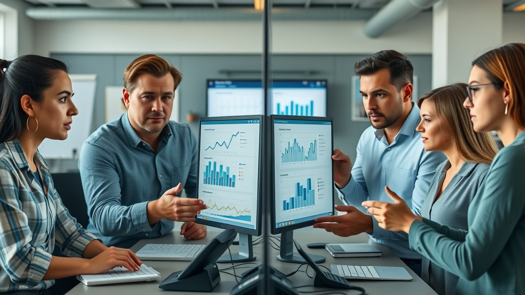 contrasting inbound marketing and outbound marketing teams with digital devices and marketing equipment