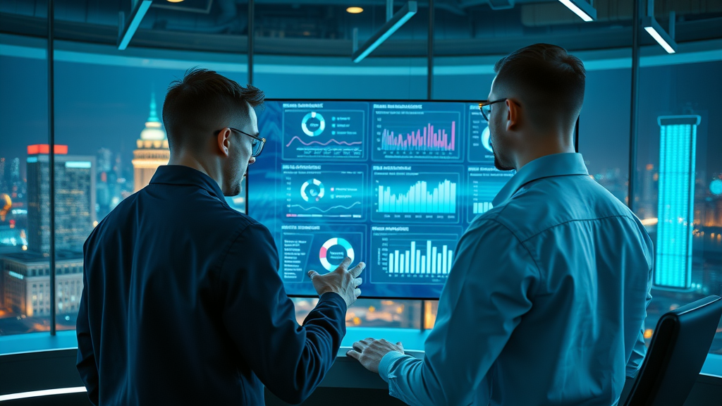 advanced ai content marketing tools analytics futuristic digital control center