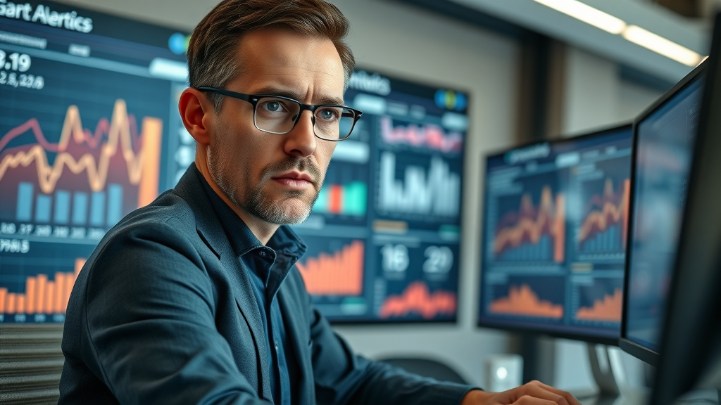 analyst monitoring content marketing analytics dashboard, data-driven strategy, content marketing trends