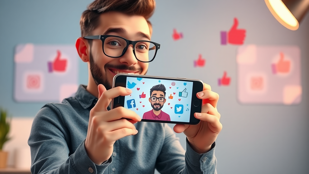 content marketing strategy creative marketer creating video content for social media on smartphone, trendy minimalistic backdrop